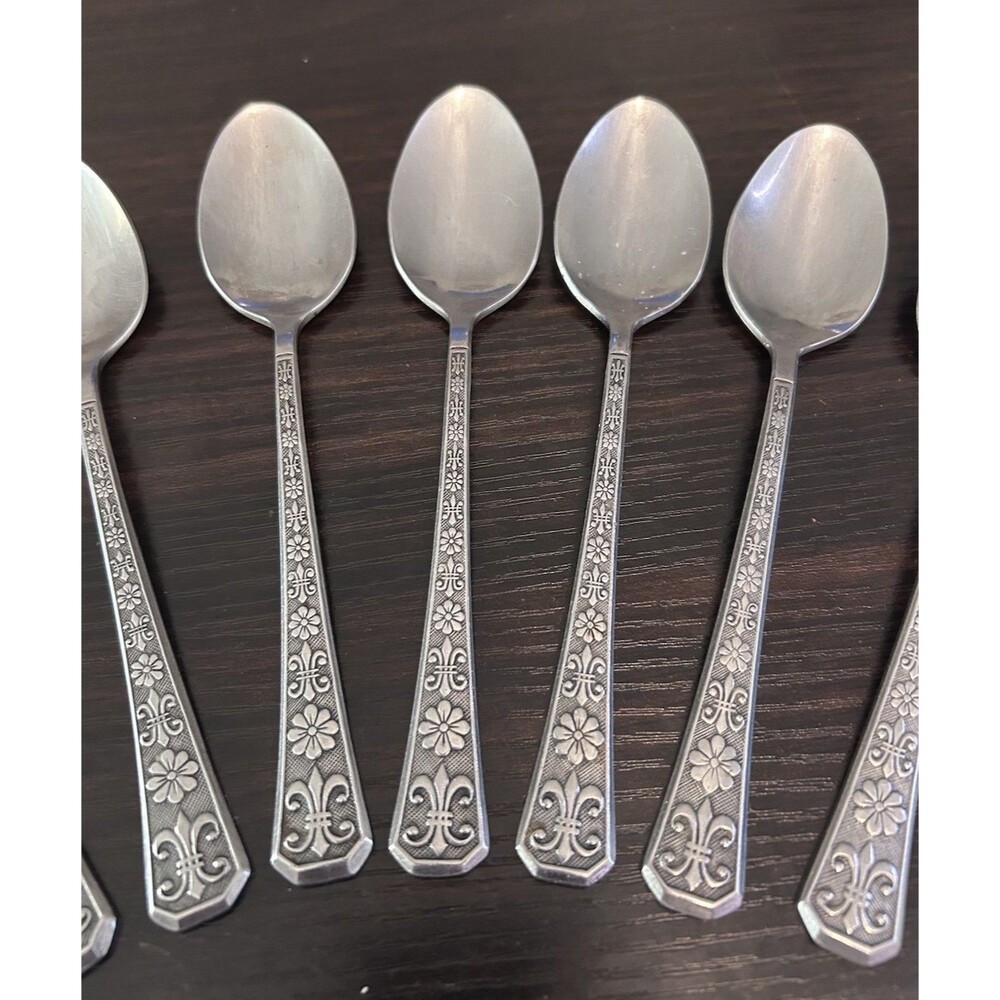 8 Interpur Florenz  Teaspoons Flatware Replacement Spoons Stainless Steel Korea
